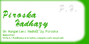 piroska hadhazy business card